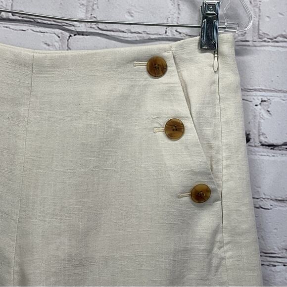 J.Crew Factory Linen Blend Sailor Shorts Women's Size 6 Cream Lagenlook Beachy - Picture 7 of 8